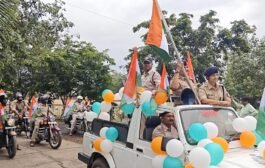 रतलाम शहर मे आज आजादी का अमृत महोत्सव के अंतर्गत पुलिस द्वारा भव्य तिरंगा यात्रा निकाली गई